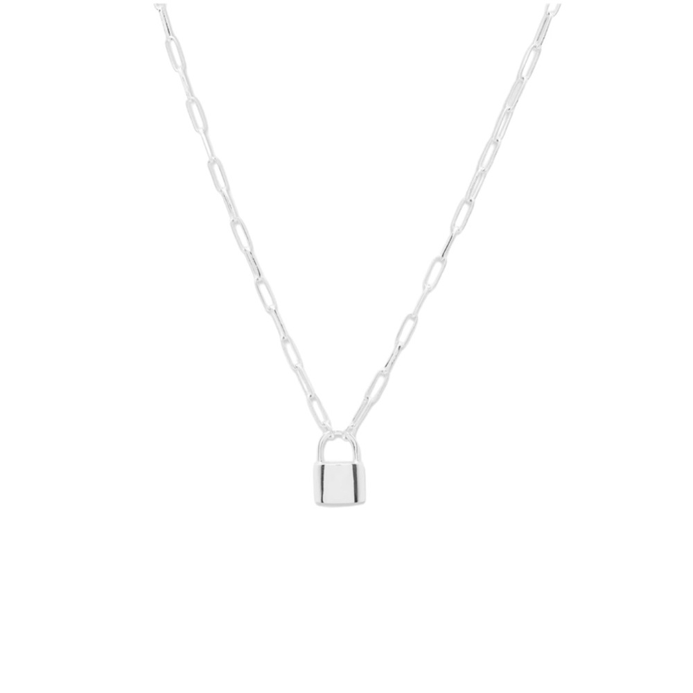 Gorjana Kara padlock charm necklace in silver